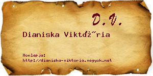 Dianiska Viktória névjegykártya